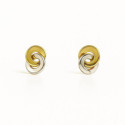 Pendientes nudo en oro blanco y amarillo de 18K