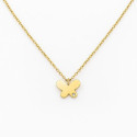 Collar de oro 9K con colgante mariposa y diamante