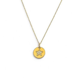 Gargantilla de oro 9K con colgante de estrella y pavé de diamantes