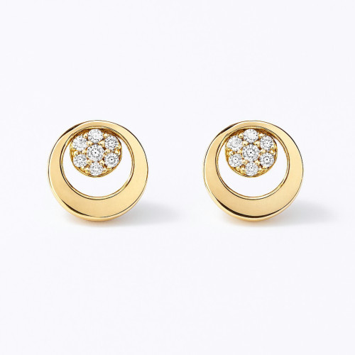 Pendientes de oro 9K con diamantes 0.07 cts