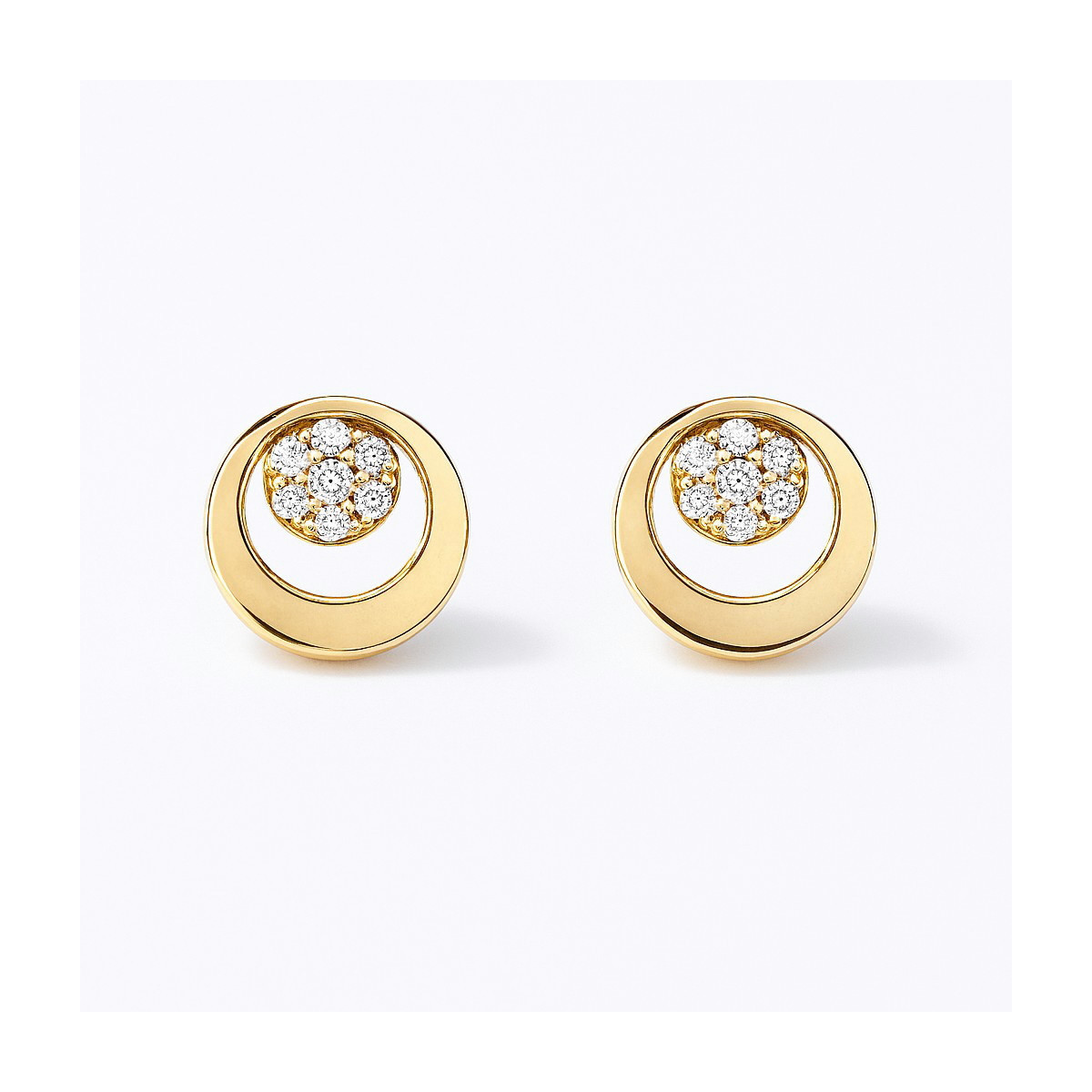 Pendientes de oro 9K con diamantes 0.07 cts