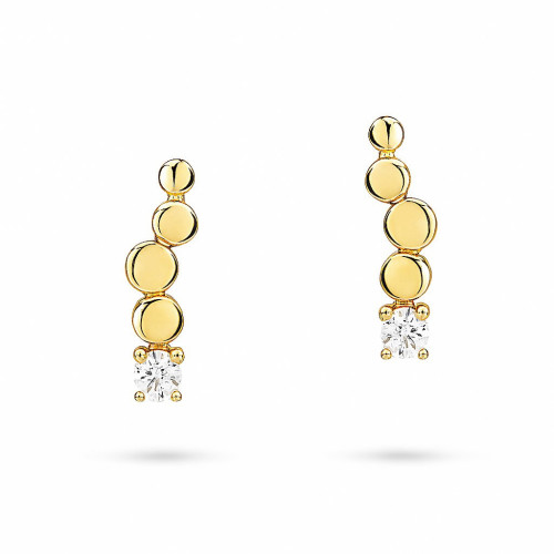 Pendientes de oro 9K con diseño de burbujas y circonita