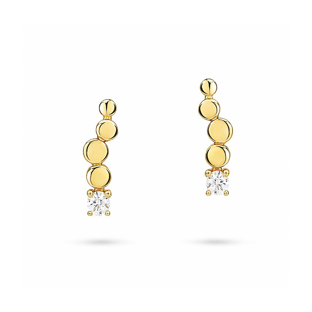 Pendientes de oro 9K con diseño de burbujas y circonita