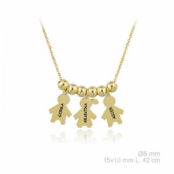 Collar en plata dorada Niño-Niña-Niño LAS JOYAS DE IRENE