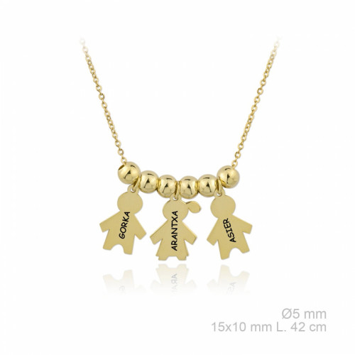 Collar en plata dorada Niño-Niña-Niño LAS JOYAS DE IRENE