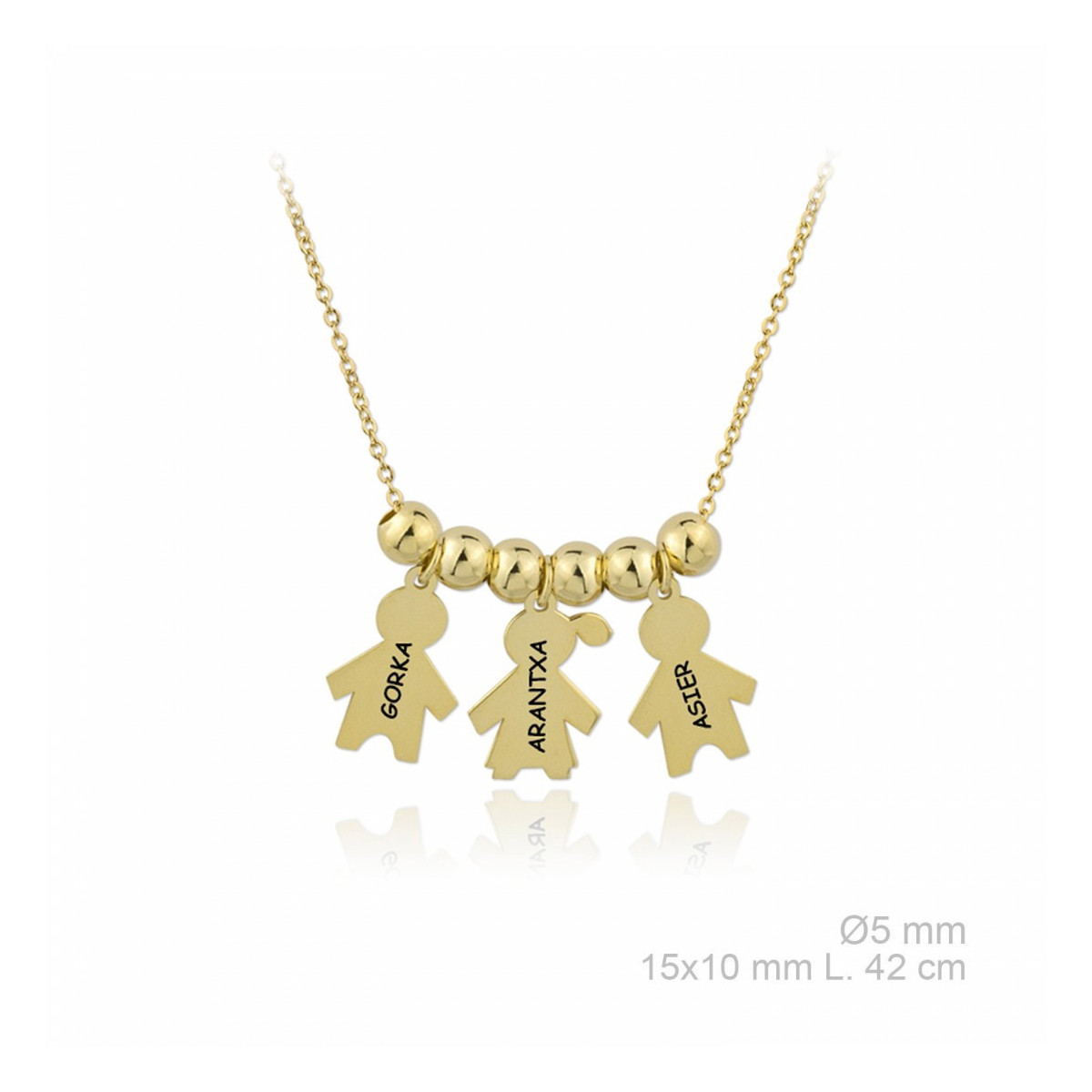 Collar en plata dorada Niño-Niña-Niño LAS JOYAS DE IRENE