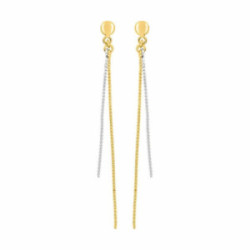 Pendientes de Cadena Bicolor en Oro 9K