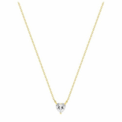 Collar Oro 9K con Circonita en Forma de Corazón