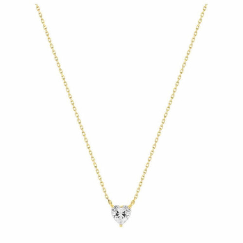 Collar Oro 9K con Circonita en Forma de Corazón