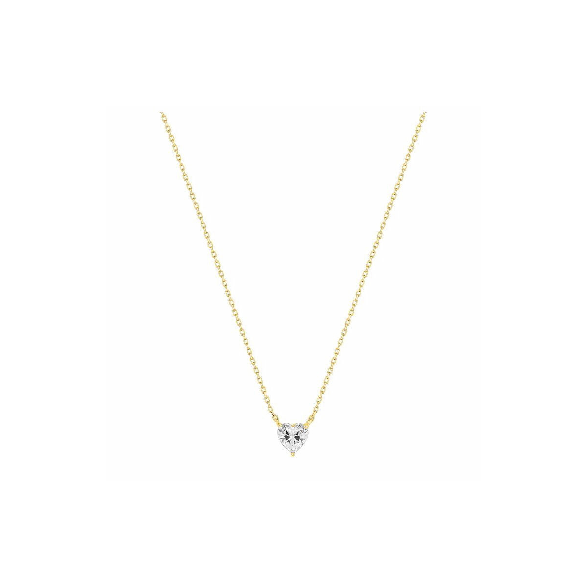 Collar Oro 9K con Circonita en Forma de Corazón