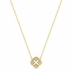 Collar Destello Floral en Oro 9K con Circonitas