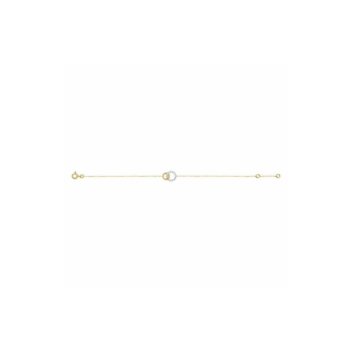 Pulsera Vínculo de Luz en Oro 9K con Circonitas