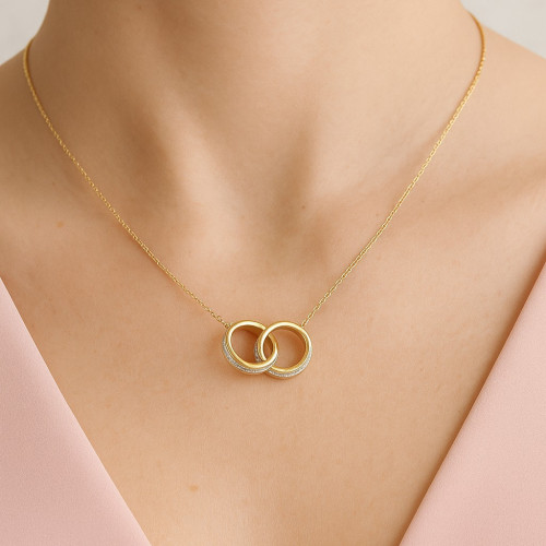 Collar Vínculo en Oro 9K con Acabado Diamantado