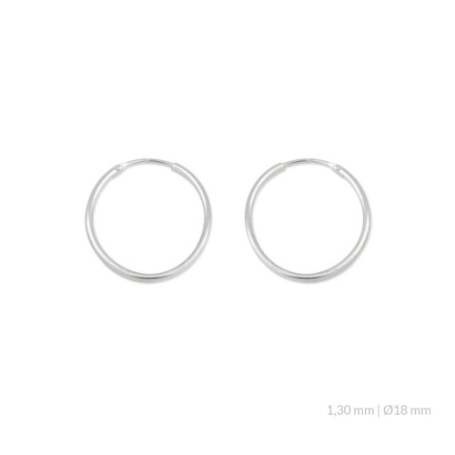 Aros Plata Lisos 18mm
