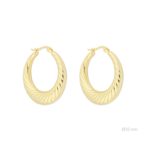 Pendientes Acero Gallonados Dorados