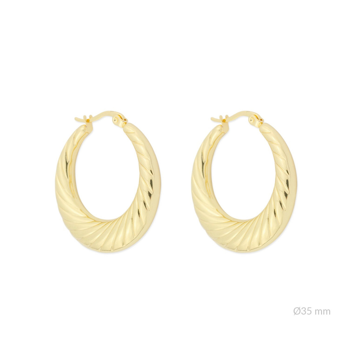 Pendientes Acero Gallonados Dorados