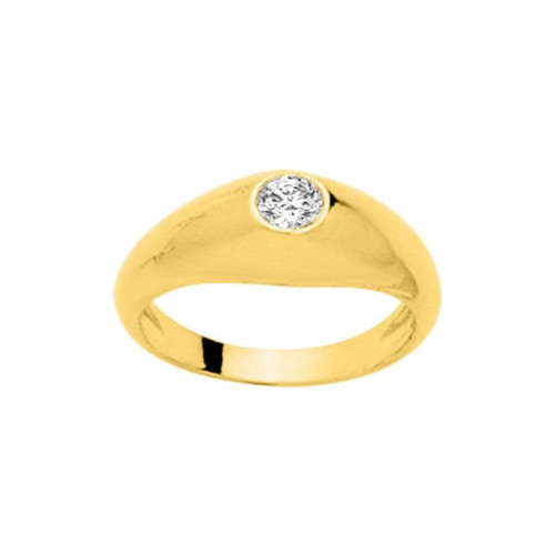 Anillo caballero con circonita engastada dorado - 107171.1
