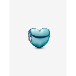 Charm Corazón Metálico Azul CieloPlata de primera ley PANDORA