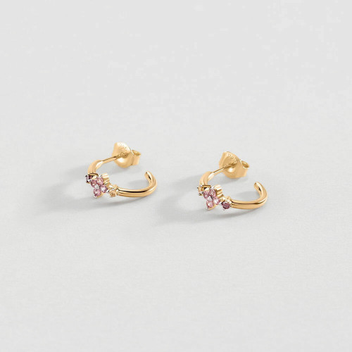 Aros Be Loved en Dorado Piedras Color AGATHA PARIS