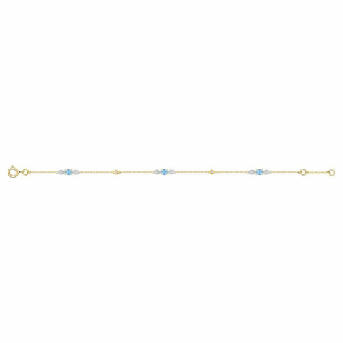 Pulsera de Oro 9kl Aguamarina