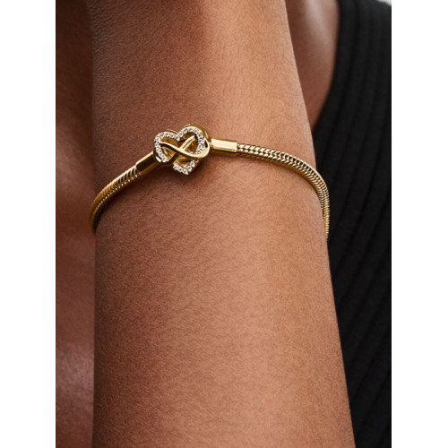 Pulsera de Cadena de Serpiente con Cierre de Corazón Infinito BrillantePANDORA - 563758C01