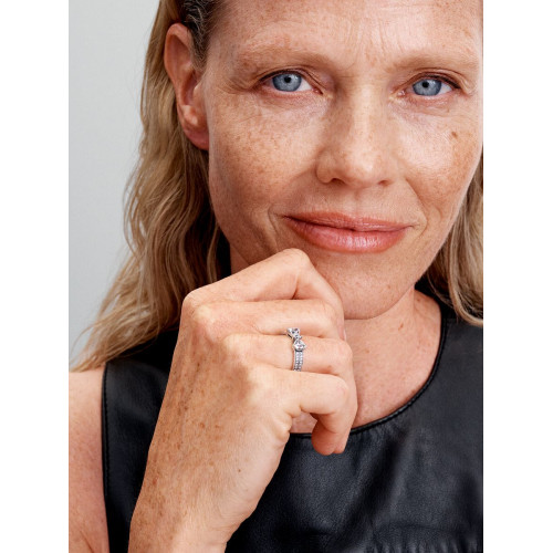 Anillo Doble Banda Lazo Brillante Pandora - 193552C01