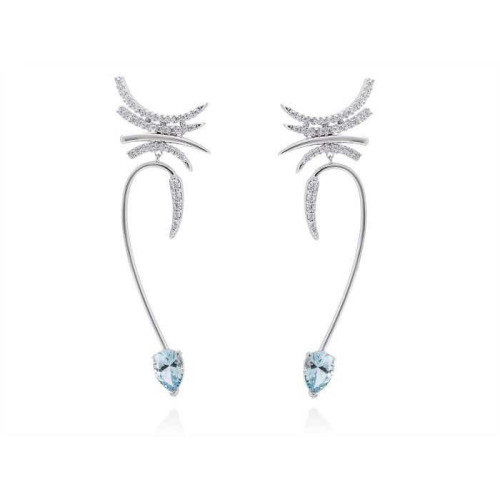 Pendientes DREAM azul en plata MARINA GARCIA