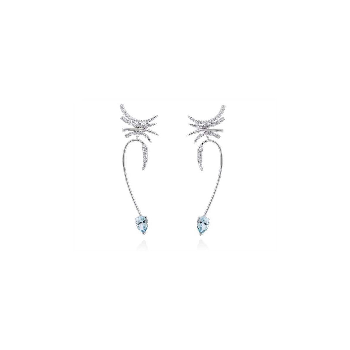 Pendientes DREAM azul en plata MARINA GARCIA