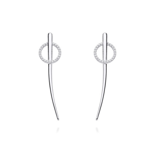 Pendientes de plata largo de pincho MARINA GARCIA