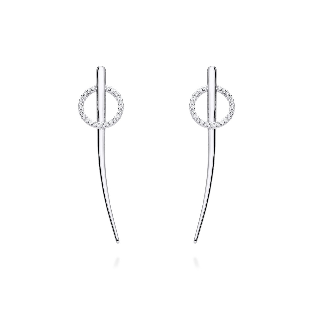 Pendientes de plata largo de pincho MARINA GARCIA