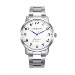 Reloj de acero para hombre con esfera blanca y números árabes VICEROY