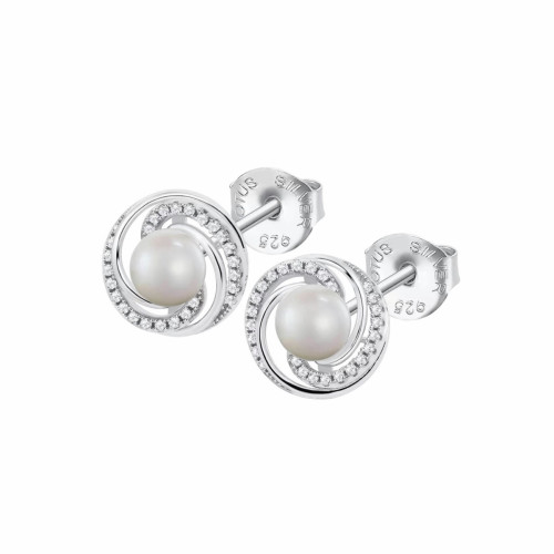 Pendiente plata perla LOTUS SILVER