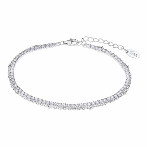 Pulsera doble circonitas LOTUS SILVER