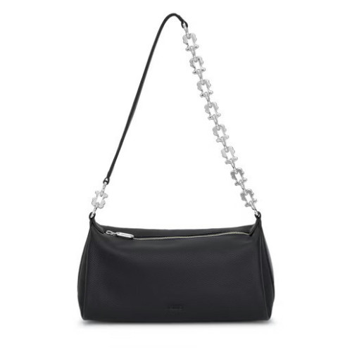 Bandolera chain de piel negra TOUS Fold