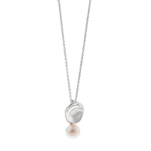 Collar plata oval perla SALVATORE