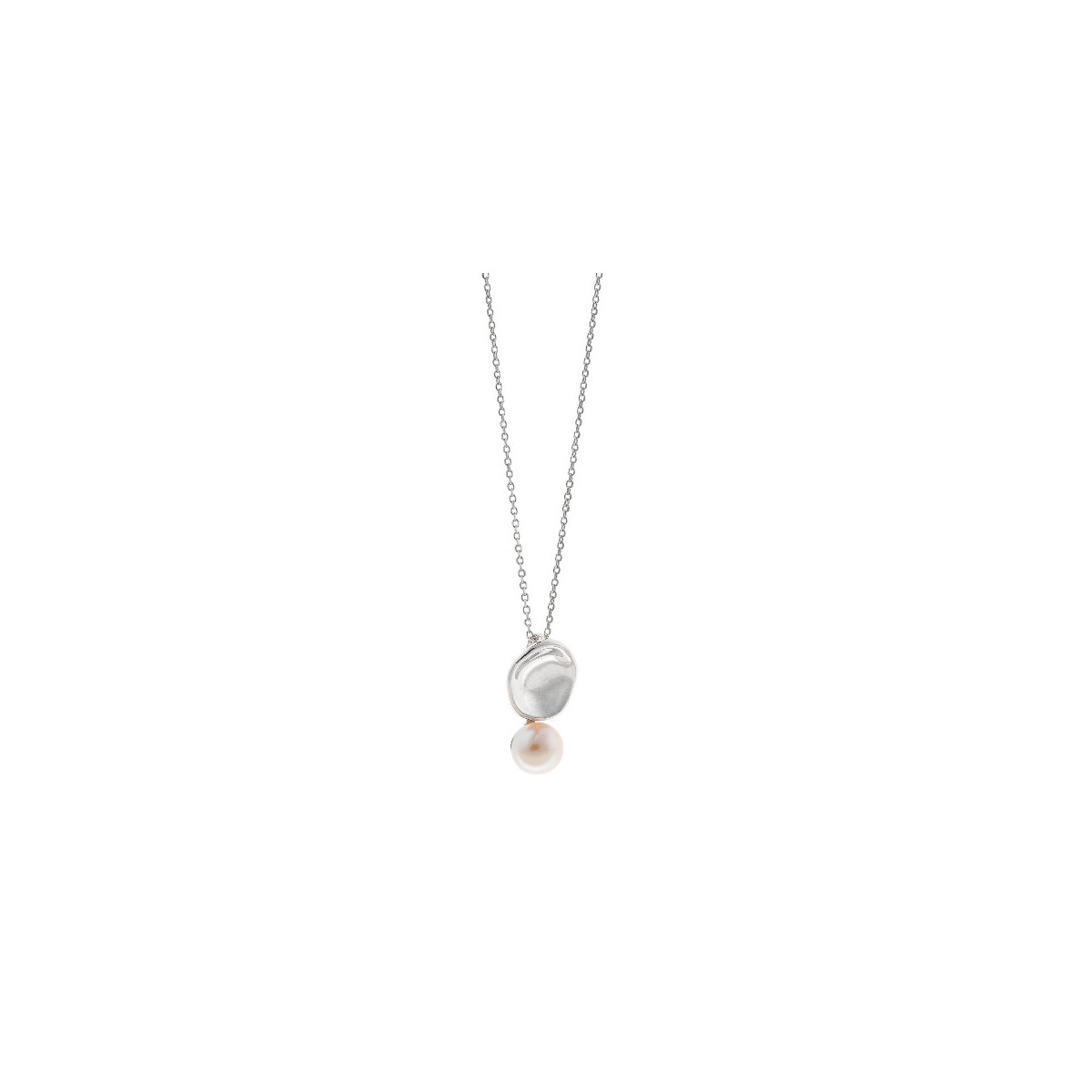 Collar plata oval perla SALVATORE