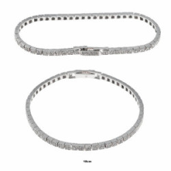 Pulsera plata pavé cuadrado SALVATORE
