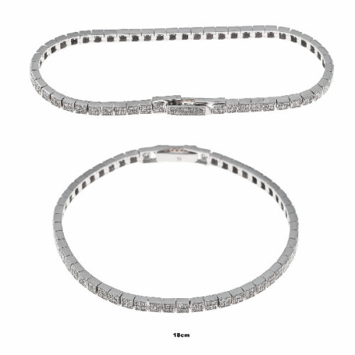 Pulsera plata pavé cuadrado SALVATORE