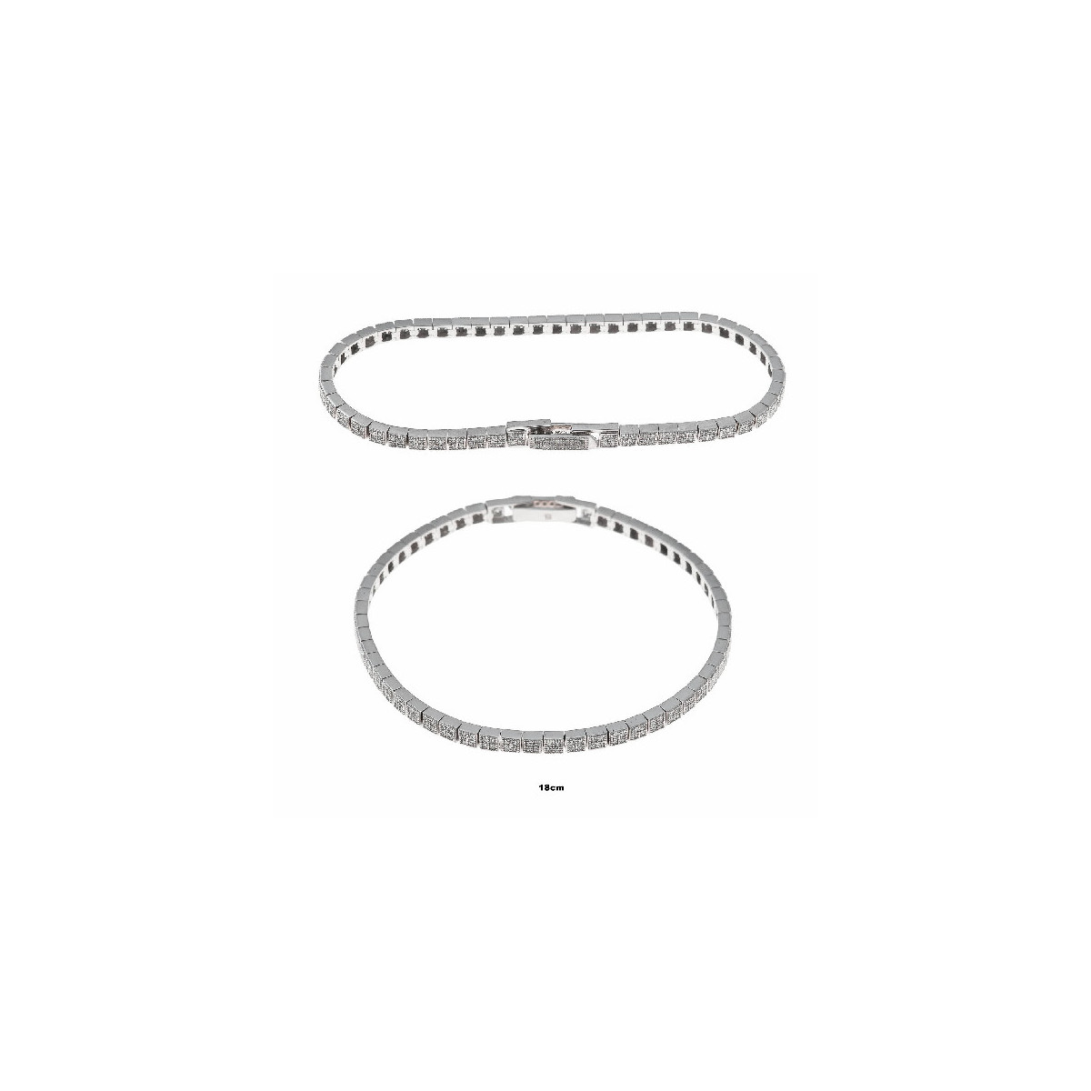 Pulsera plata pavé cuadrado SALVATORE