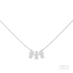 Collar dos Niñas y un Niño Plata