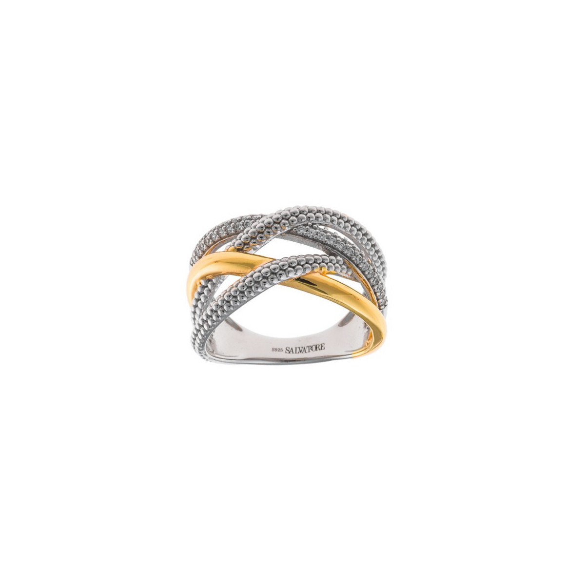 Sortija plata bicolor SALVATORE - 268S0028