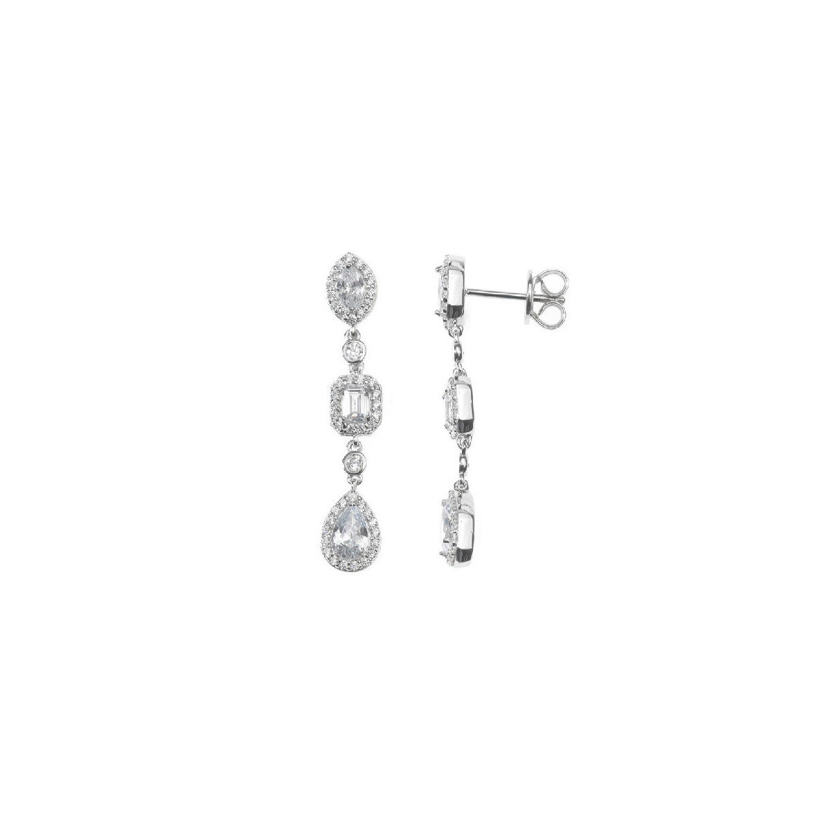 Pendiente plata circonitas SALVATORE
