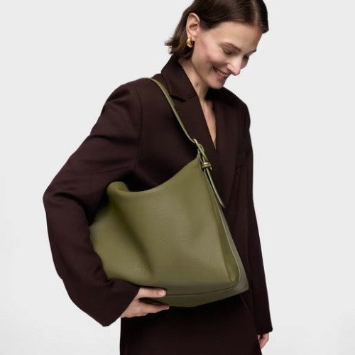 Saca de piel verde oliva TOUS Fold TOUS