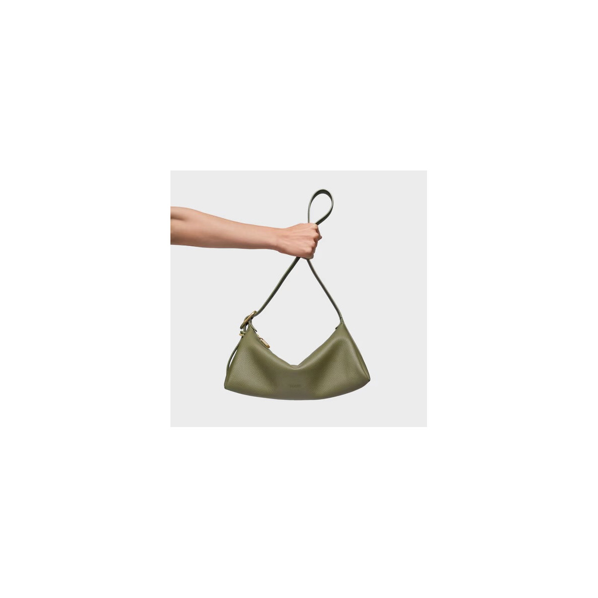 Bandolera de piel verde oliva TOUS Fold TOUS