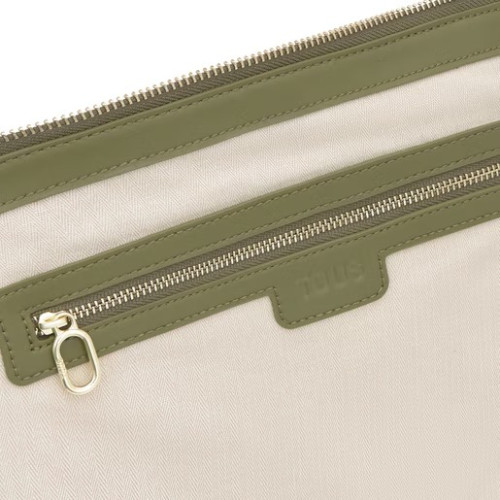 Saca de piel verde oliva TOUS Fold TOUS