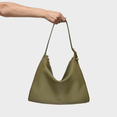 Saca de piel verde oliva TOUS Fold TOUS