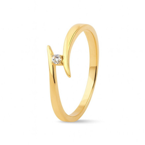 Anillo cruzado en oro 18k y diamantes