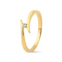 Anillo cruzado en oro 18k y diamantes