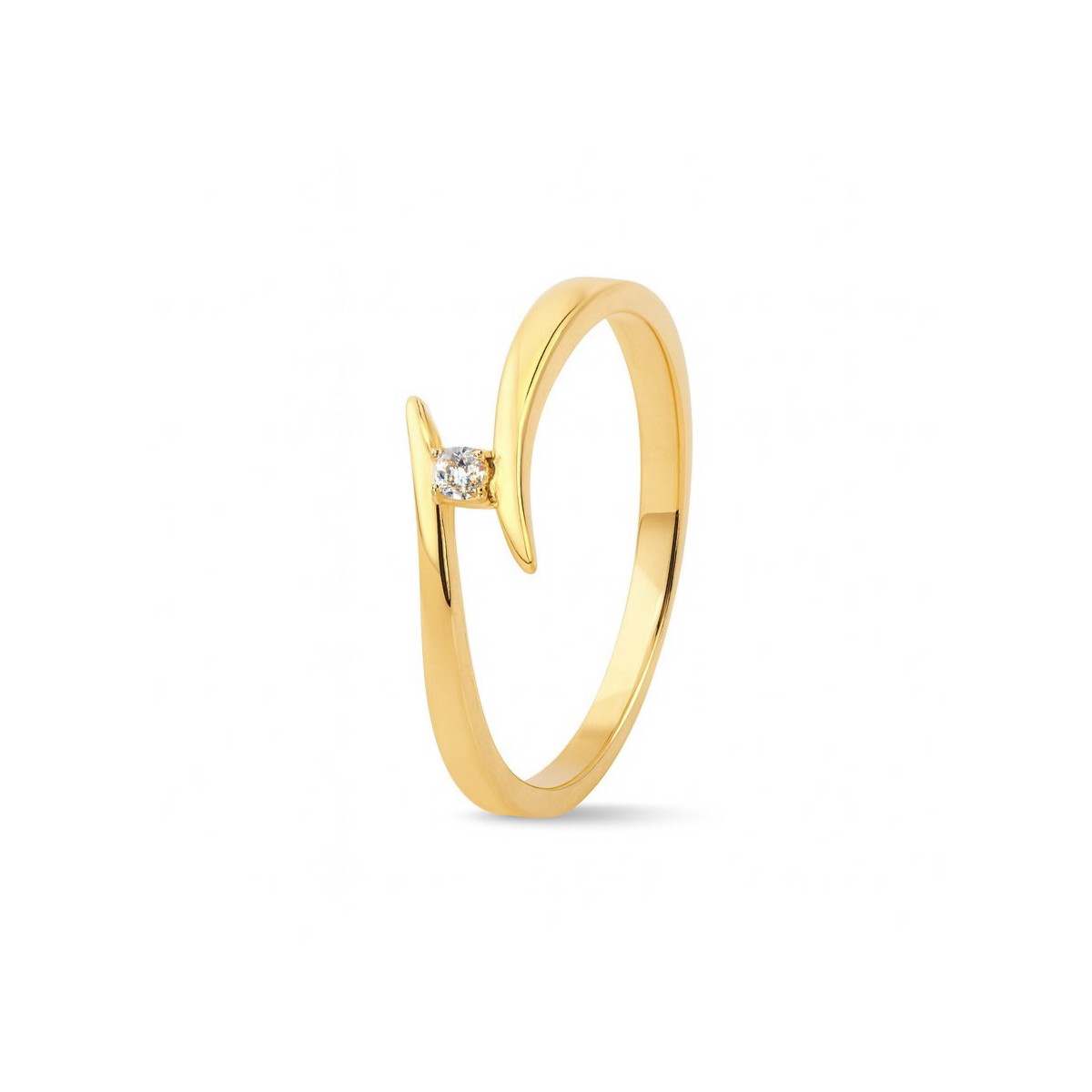 Anillo cruzado en oro 18k y diamantes