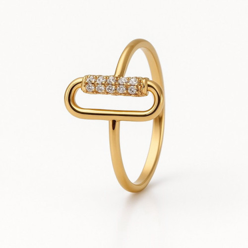 Anillo eslabón oro 18k con diamantes